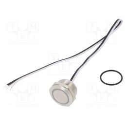 1 pcs x ONPOW - MTA22F-10E/Y/B/24V/S - Switch: vandal resistant, Pos: 2, SPST-NO, 50mA/24VDC, IP65, blue