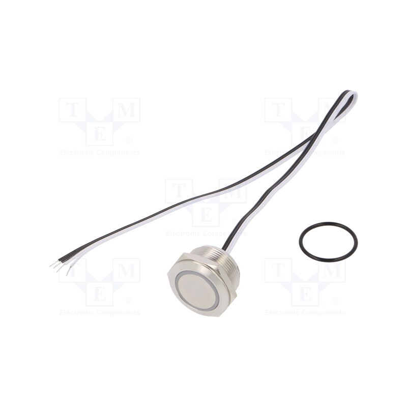 1 pcs x ONPOW - MTA22F-10E/Y/B/24V/S - Switch: vandal resistant, Pos: 2, SPST-NO, 50mA/24VDC, IP65, blue