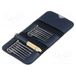 1 set x GOLDTOOL - GTK-2113 - Kit: screwdriver bits, 12pcs, Phillips,flat,Torx, bag