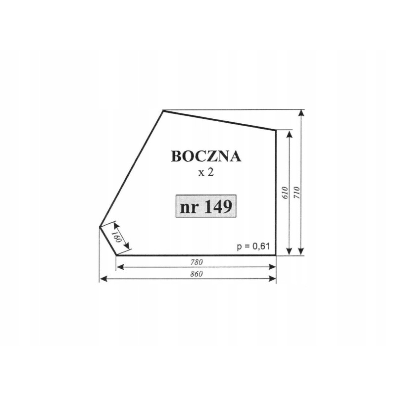 Side window of Cyclops 149 loader