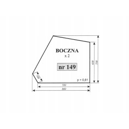 Side window of Cyclops 149 loader