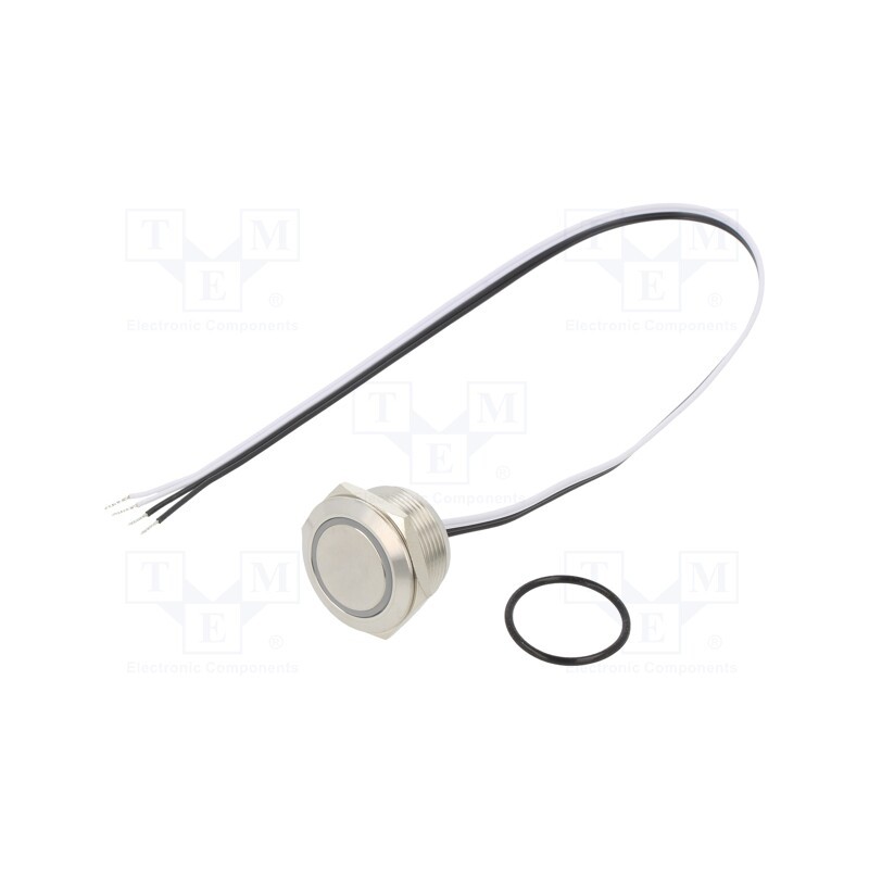 1 pcs x ONPOW - MTA22F-10E/Y/Y/24V/S - Switch: vandal resistant, Pos: 2, SPST-NO, 50mA/24VDC, IP65, yellow