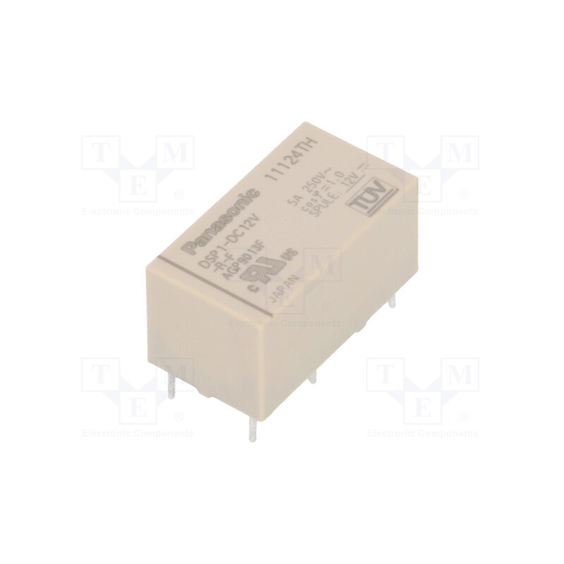 1 pcs x PANASONIC - DSP1-DC12V-R-F - Relay: electromagnetic, SPST-NO + SPST-NC, Ucoil: 12VDC, 480Ω