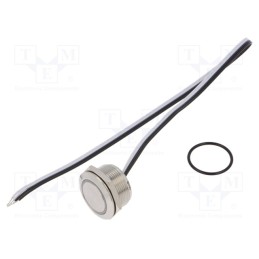 1 pcs x ONPOW - MTA22F-10E/Y/B/12V/S - Switch: vandal resistant, Pos: 2, SPST-NO, 50mA/24VDC, IP65, blue