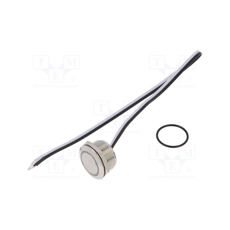 1 pcs x ONPOW - MTA22F-10E/Y/B/12V/S - Switch: vandal resistant, Pos: 2, SPST-NO, 50mA/24VDC, IP65, blue