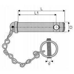 Pin with security 19 x 122 mm king exports 36001
