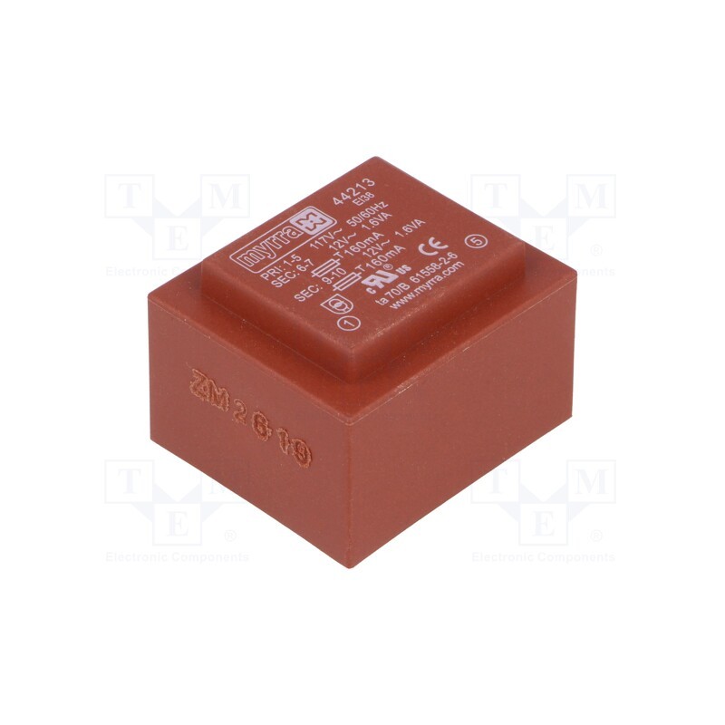 1 pcs x MYRRA - 44213 - Transformer: encapsulated, 3.2VA, 117VAC, 12V, 12V, 133mA, 133mA