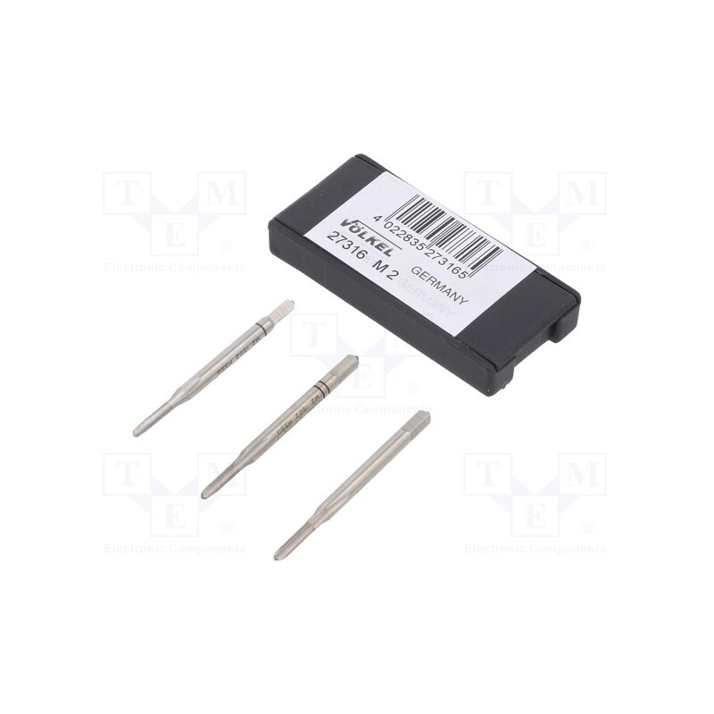 1 set x Vu00d6LKEL - 27316 - Tap, high speed steel grounded HSS-G, M2, 0.4, 36mm, 2,1mm, 3pcs.