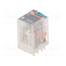 1 pcs x ABB - 1SVR405611R1000 - Relay: electromagnetic, DPDT, Ucoil: 24VDC, Icontacts max: 12A