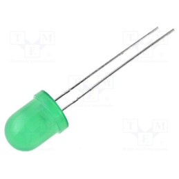 5 pcs x KINGBRIGHT ELECTRONIC - L-793GD - LED, 8mm, green, 20÷70mcd, 60°, Front: convex, 2.2÷2.5V