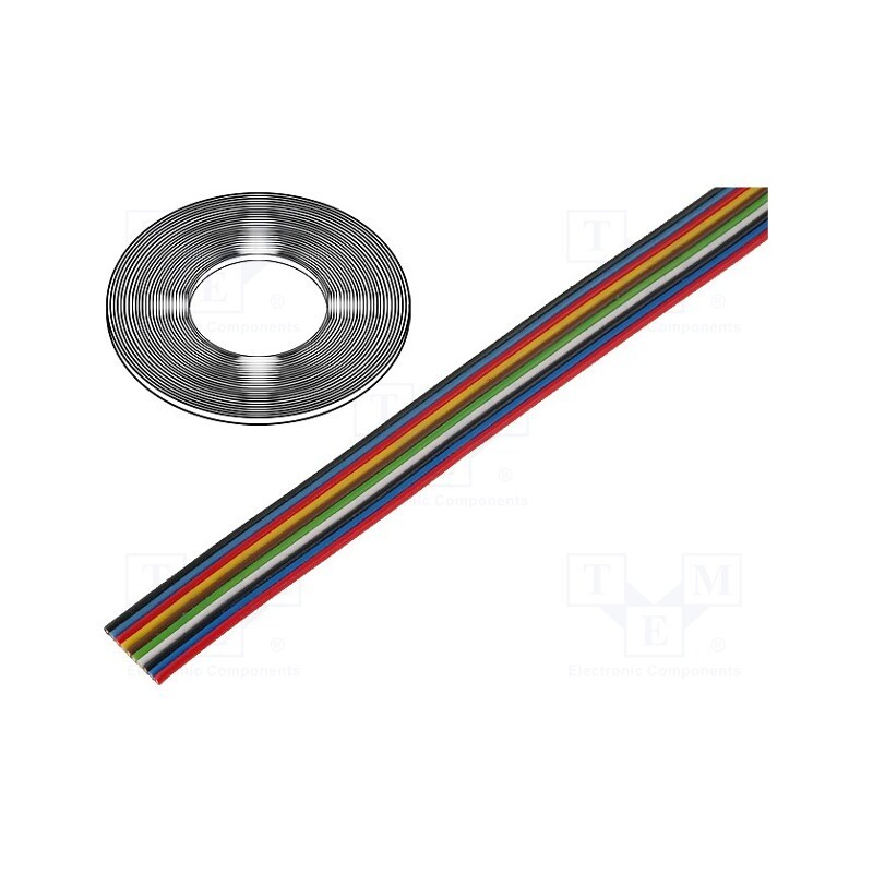 50 m x BQ CABLE - TLWY10/0.20 - Wire: ribbon, 10x0.22mm2, stranded, Cu, unshielded, PVC, 300V, 50m
