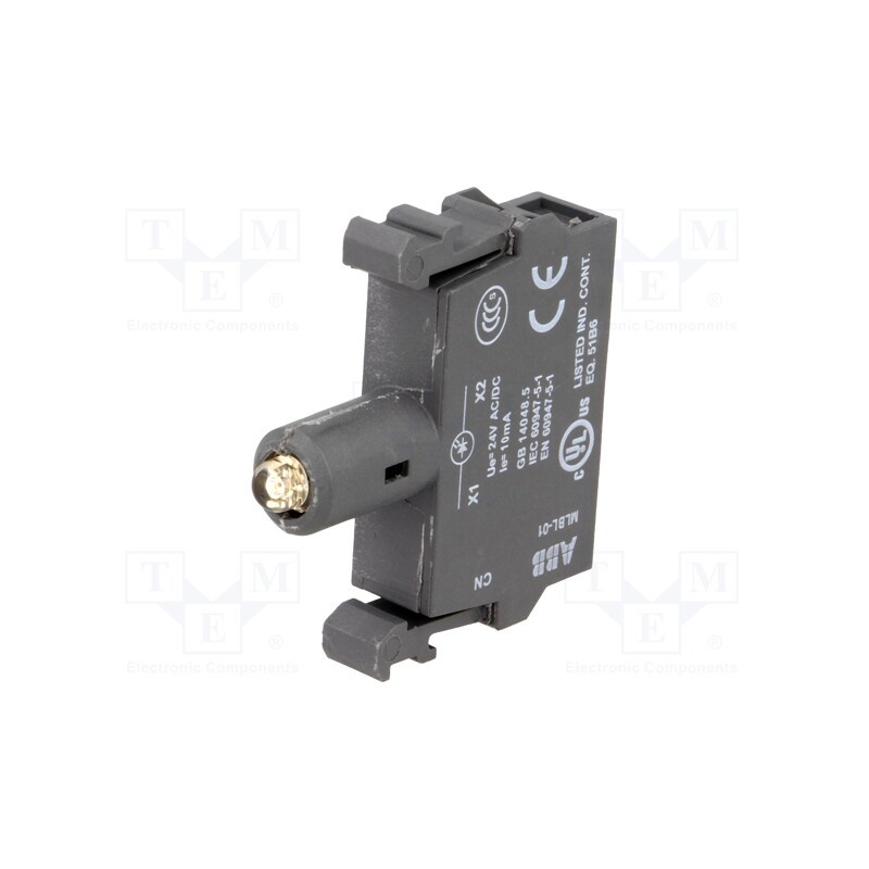 1 pcs x ABB - 1SFA611621R1013 - Illuminating unit, 22mm, Illumin: LED, front, 24VAC, yellow, 24VDC