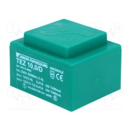 1 pcs x BREVE TUFVASSONS - TEZ10/D230/12-12V - Transformer: encapsulated, 10VA, 230VAC, 12V, 12V, 416.6mA, 416.6mA