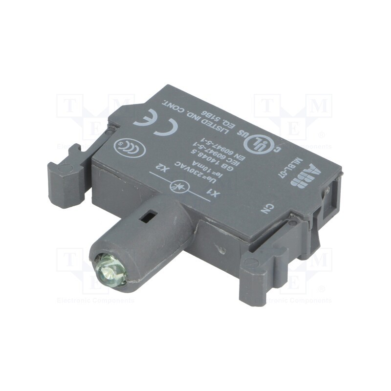 1 pcs x ABB - 1SFA611621R1072 - Illuminating unit, 22mm, Illumin: LED, front, 230VAC, green, 8÷15mA