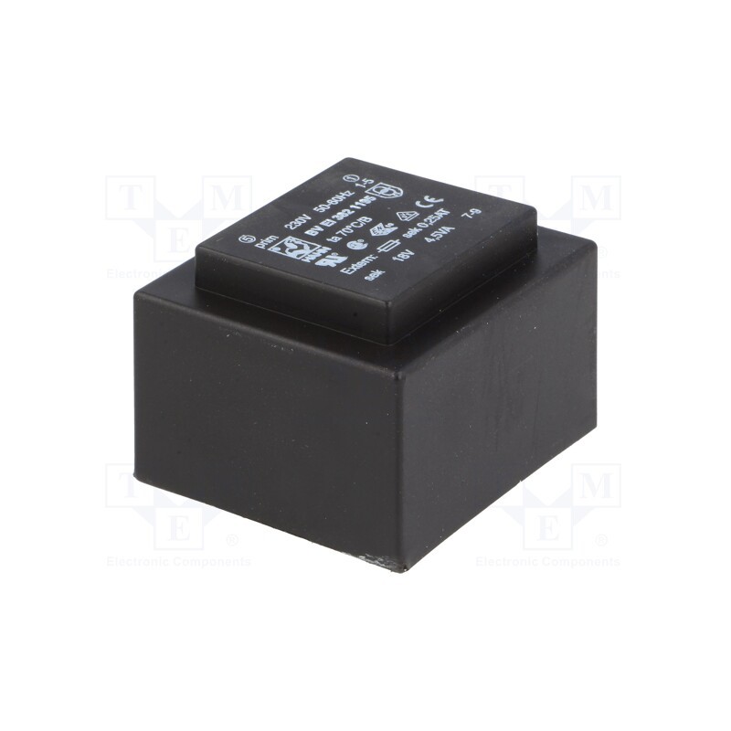 1 pcs x HAHN - BV EI 382 1195 - Transformer: encapsulated, 4.5VA, 230VAC, 18V, 250mA, PCB, BVEI