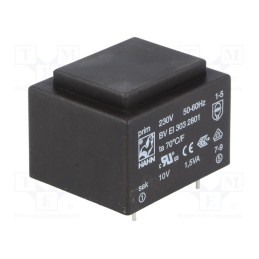 1 pcs x HAHN - BV EI 303 2801 - Transformer: encapsulated, 1.5VA, 230VAC, 10V, 150mA, PCB, BVEI
