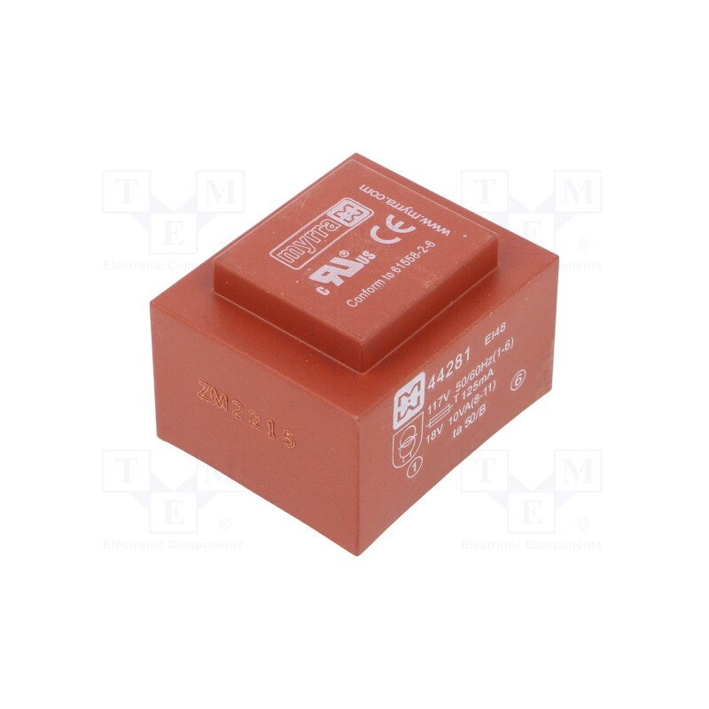 1 pcs x MYRRA - 44281 - Transformer: encapsulated, 10VA, 117VAC, 18V, 556mA, PCB