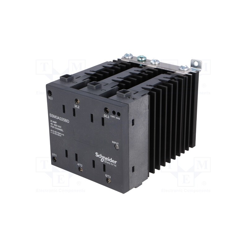 1 pcs x SCHNEIDER ELECTRIC - SSM3A325BD - Relay: solid state, 25A, Uswitch: 48÷600VAC, 3-phase, Series: SSM
