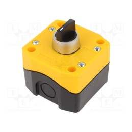 1 pcs x AUSPICIOUS - B1-RS-2O YELLOW/BLACK - Switch: rotary, 22mm, Stabl.pos: 1, black, none, IP65, prominent