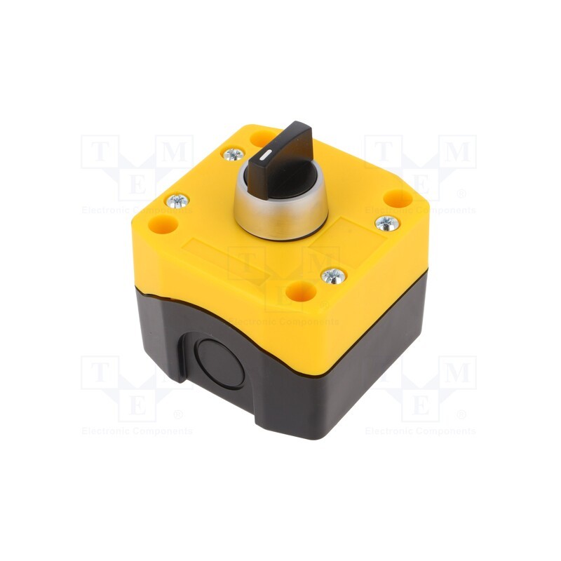 1 pcs x AUSPICIOUS - B1-RS-2O YELLOW/BLACK - Switch: rotary, 22mm, Stabl.pos: 1, black, none, IP65, prominent