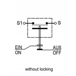 Push button switch for raising and lowering
