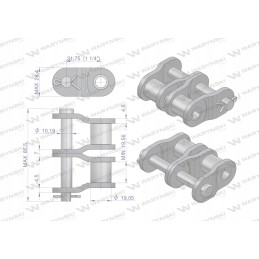 Chain link, straight plate, P20B 2 Warynski
