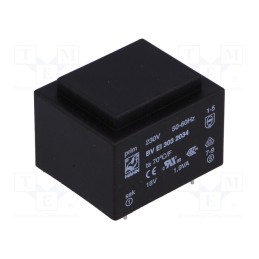 1 pcs x HAHN - BV EI 303 2034 - Transformer: encapsulated, 1.9VA, 230VAC, 18V, 105mA, PCB, BVEI