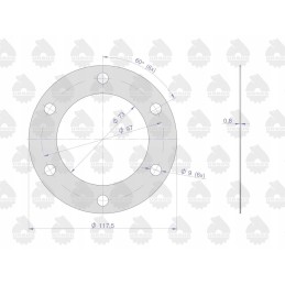 PTO cover gasket krazelite 0 8mm c 330 ursus