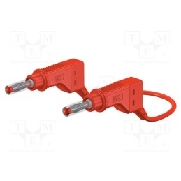 1 pcs x STu00c4UBLI - 66.9408-15022 - Test lead, 32A, banana plug 4mm,both sides, Urated: 600V, red