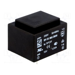1 pcs x HAHN - BV EI 303 2830 - Transformer: encapsulated, 1.5VA, 230VAC, 15V, 100mA, PCB, BVEI