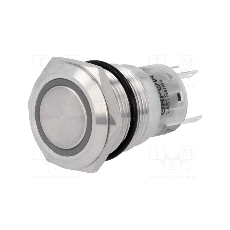 1 pcs x ONPOW - LAS1-AGQ-11E/B/12V - Switch: vandal resistant, Pos: 2, SPDT, 0.5A/220VAC, 1A/24VDC, IP67