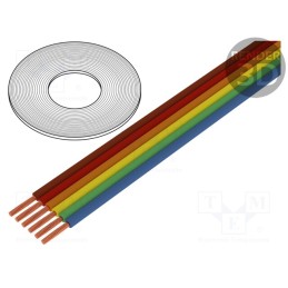 50 m x TECHNOKABEL - 0240 018 - Wire: ribbon, TLWY, 8x0.5mm2, stranded, Cu, unshielded, PVC, 150V