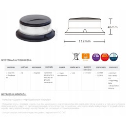 Pico LED magnet warning lamp rooster 12 24v