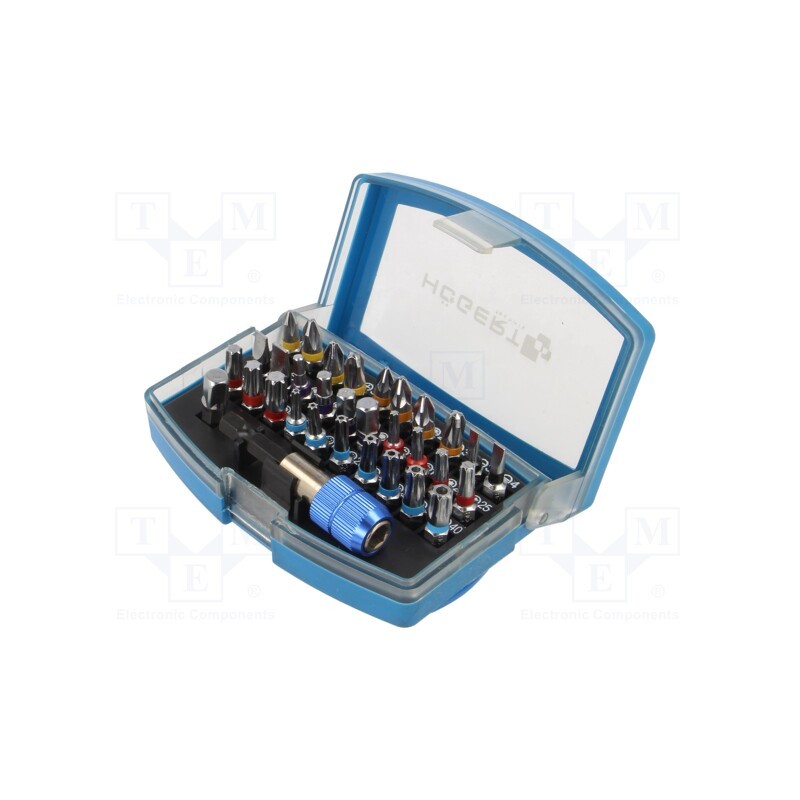 1 set x Hu00d6GERT TECHNIK - HT1S400 - Kit: screwdriver bits, Kit: adapter,1/4' socket holder, 32pcs.