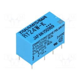 1 pcs x FUJITSU - RY-24W-K - Relay: electromagnetic, DPDT, Ucoil: 24VDC, 1A, 0.5A/120VAC, PCB