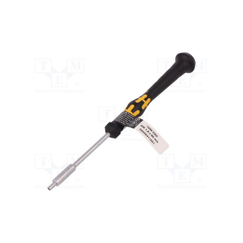 1 pcs x WERA - 5030411001 - Screwdriver, 6-angles socket, precision, ESD, Blade length: 60mm