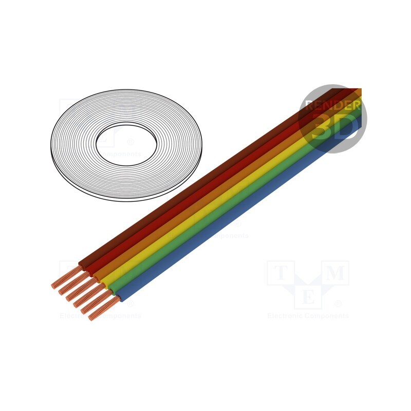 50 m x BQ CABLE - TLWY8/0.35 - Wire: ribbon, 8x0.35mm2, stranded, Cu, unshielded, PVC, 500V, 50m