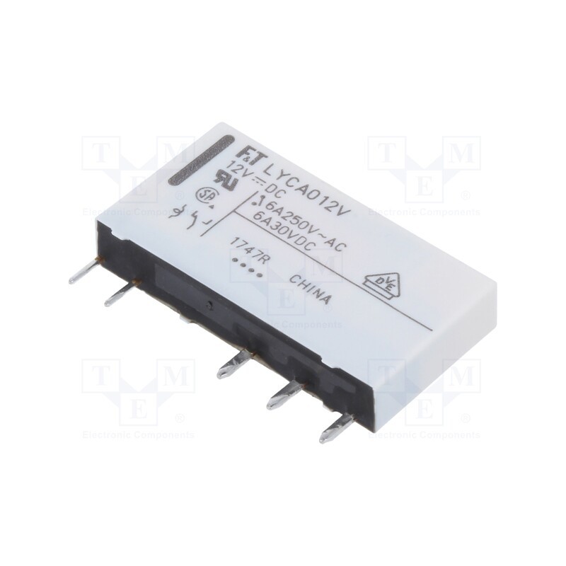1 pcs x FUJITSU - FTR-LYCA012V - Relay: electromagnetic, SPDT, Ucoil: 12VDC, 6A, 6A/250VAC, 6A/24VDC