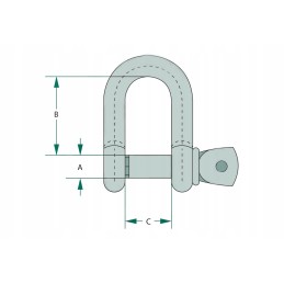 Straight shackle diameter 22mm