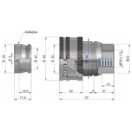Brake quick connector, M18x1 5 hydrolider socket