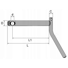 Pin with handle 19x175 mm king exports