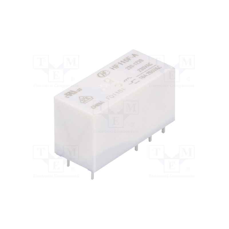1 pcs x HONGFA RELAY - HF115F-A/230-1Z3B - Relay: electromagnetic, SPDT, Ucoil: 230VAC, 16A, 16A/250VAC, PCB