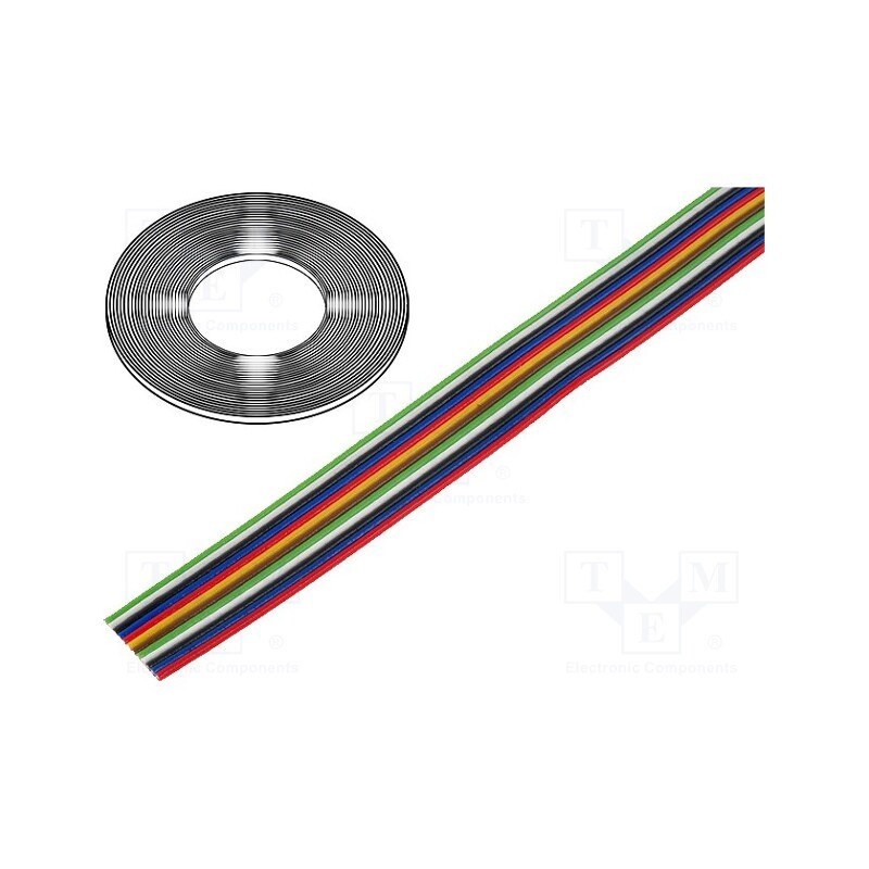 50 m x TECHNOKABEL - 0240 053 - Wire: ribbon, TLWY, 12x0.22mm2, stranded, Cu, unshielded, PVC, 150V