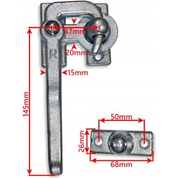 Right side lock clip, galvanized trailer
