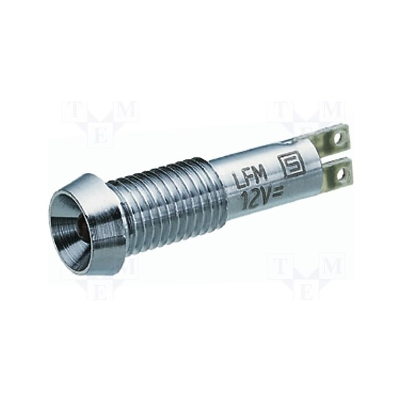1 pcs x SCHURTER - 35.0607 - Indicator: LED, recessed, red, 24VDC, Ø8.4mm, IP67, connectors