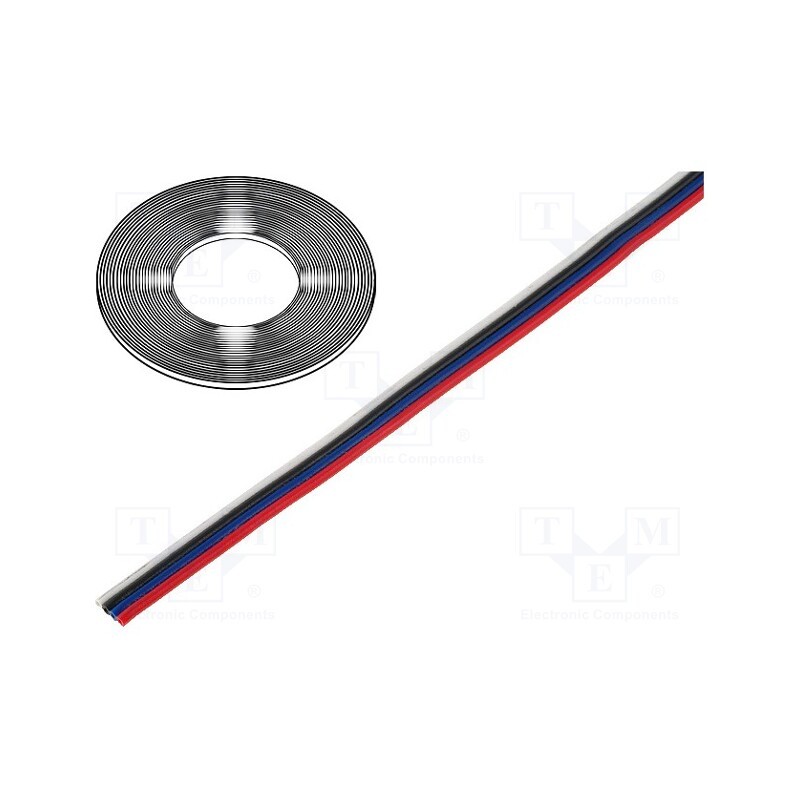 50 m x TECHNOKABEL - 0240 005 - Wire: ribbon, TLWY, 4x0.35mm2, stranded, Cu, unshielded, PVC, 150V