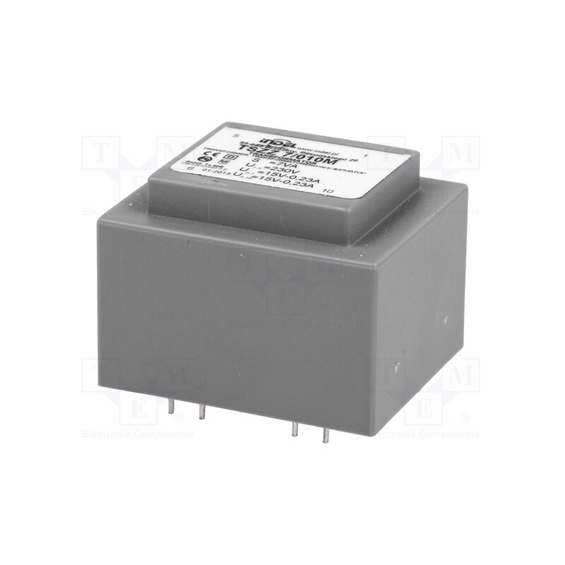 1 pcs x INDEL - TSZZ7/010M - Transformer: encapsulated, 7VA, 230VAC, 15V, 15V, 230mA, 230mA, PCB