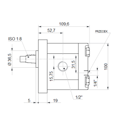 Hydraulic gear motor 14cm3 blue ascend