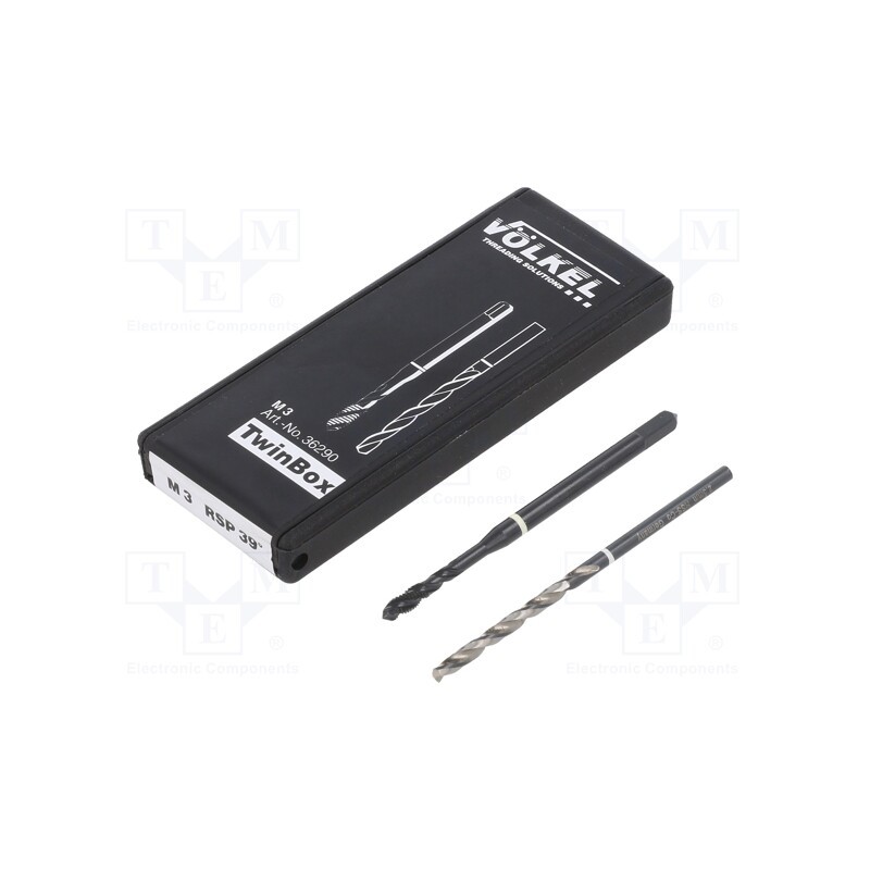 1 set x Vu00d6LKEL - 36290 - Tap, high speed steel cobalt HSS-E, M3, 0.5, ISO2/6H, C/39°RSP