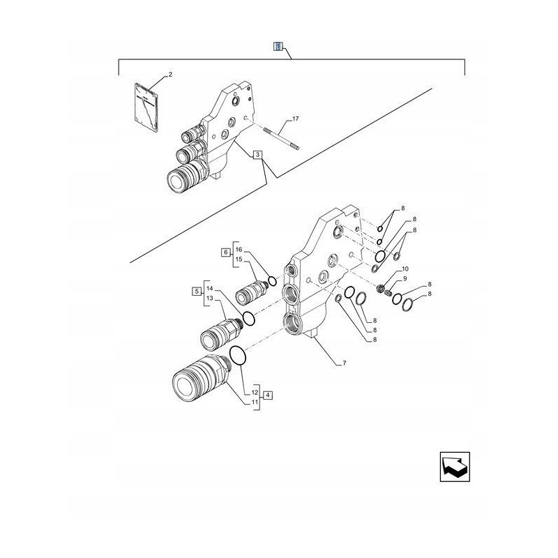 Power iso outside the valve part new holland t7 case pu